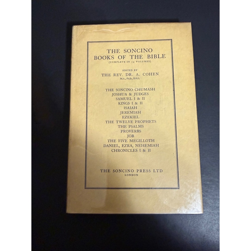 Soncino Books of the Bible The Five Megilloth Hebrew English 1961 Hardcover